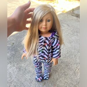 american girl doll pajama set and sleeping bag